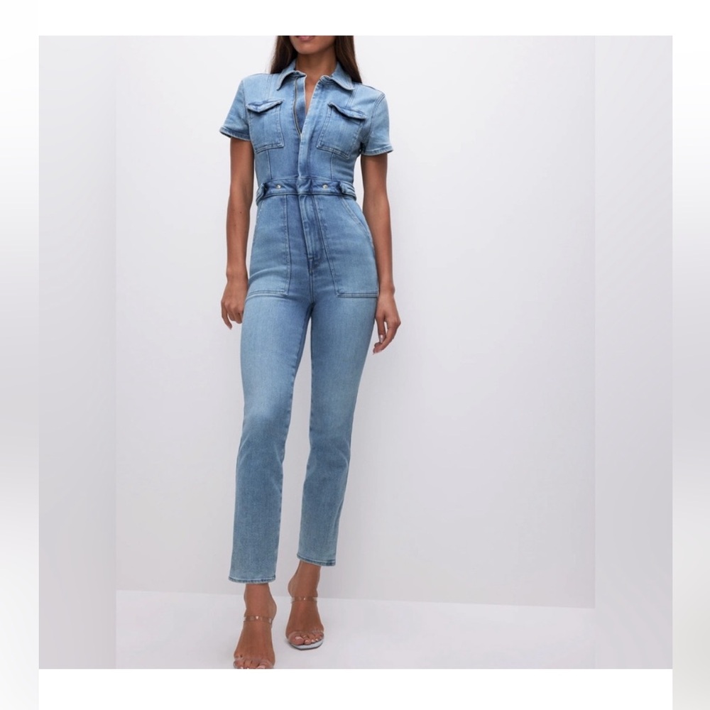 Good American Women's Denim Jumpsuit